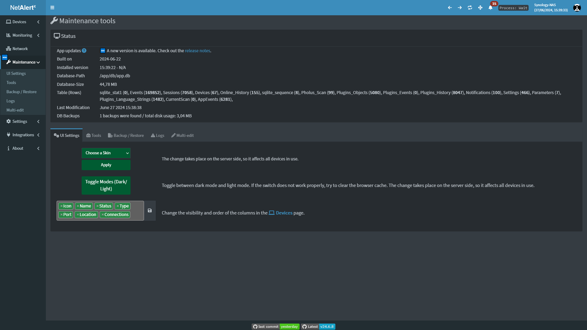 Screen 4 maintenance