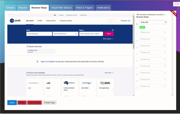 Website change detection with interactive browser steps, login, cookies etc Self-hosted web page change monitoring context difference